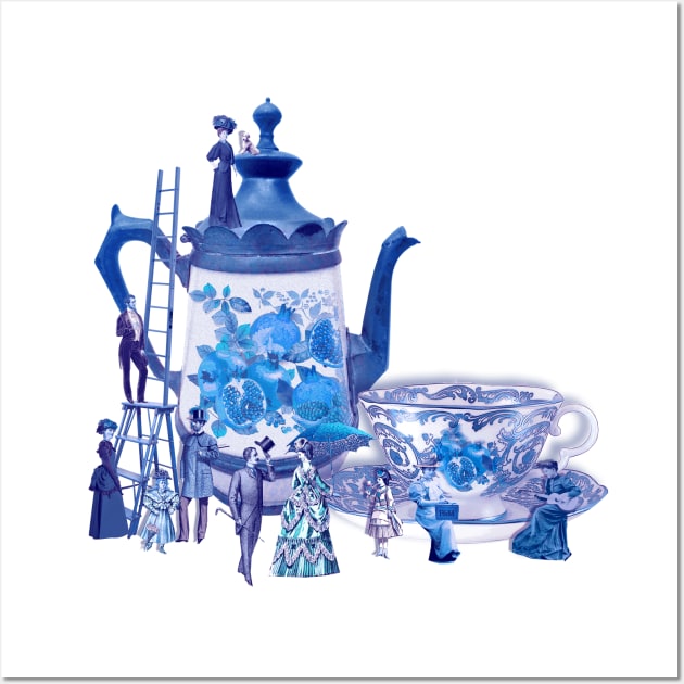 Victorian Coffee (Delft Blue Edition) Wall Art by PrivateVices